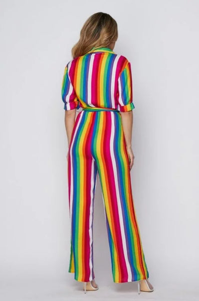 Puloru Women' s Colorblock Jumpsuit Reflective Stripes Stand