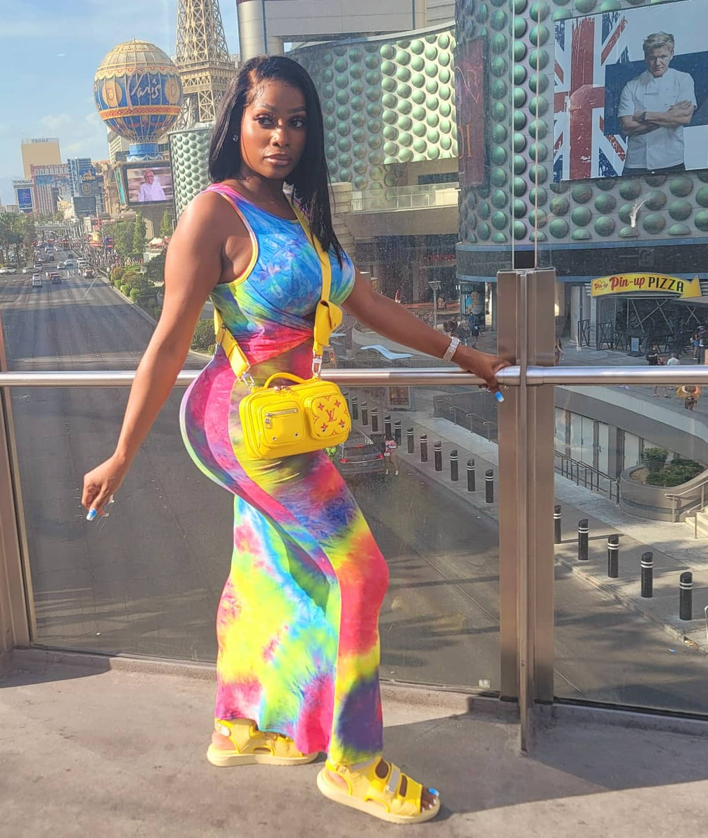 Rainbow Tie-Dye Dress – A' La' Posh Clothing