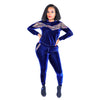 Nia Royal Blue Multi Color Sequin Front Velour 2 Piece Set - A' LA' POSH Clothing
