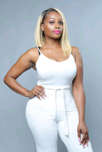 Kelsha White Stretch Knit Wide Leg Jumpsuit - A' LA' POSH Clothing