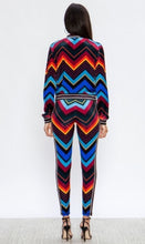 Jai Jai Velvet Black Red Multi Color Stripe Stretch Fit Tracksuit - A' LA' POSH Clothing