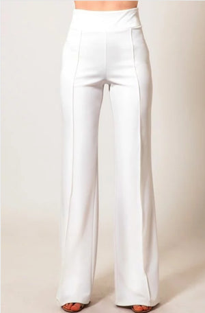 Classy Posh White Stretch High Waist Pants - A' LA' POSH Clothing