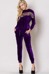 Nia Purple Multi Color Sequin Front Velvet 2 Piece Set - A' LA' POSH Clothing