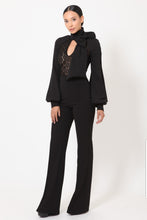 Dior Neck Ribbon Neck Tie Lace Top Long Sleeve Jumpsuit - A' LA' POSH Clothing