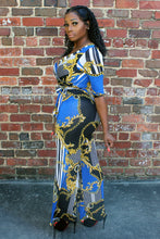 Milani Royal Blue Black Chain Print Stretch Jumpsuit - A' LA' POSH Clothing