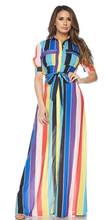 Rainbow Multi Color Bright Stripe Dress - A' LA' POSH Clothing