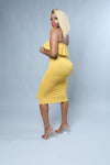 Masika Mustard Silhouette Bodycon Midi Tube Dress - A' LA' POSH Clothing