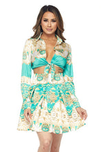 Goddess Teal Gold 2 Piece Skirt Set - A' LA' POSH Clothing