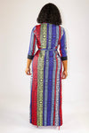 Fantasia Red Blue Multi Color Mixed Print Dress - A' LA' POSH Clothing
