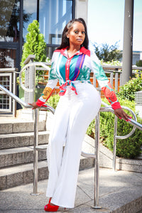 Classy Posh White Stretch High Waist Pants - A' LA' POSH Clothing
