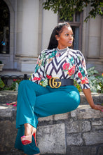 Chelsea Black White Chevron Stripe Floral Print Top - A' LA' POSH Clothing