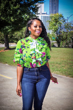 Malaysia Lime Green Multi Color Floral Print Top - A' LA' POSH Clothing