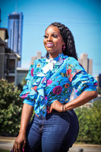 Malaysia Blue Multi Color Floral Print Top - A' LA' POSH Clothing