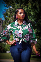 Monyette Hunter Green Multi Color Floral Print Button Down Top - A' LA' POSH Clothing