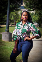 Monyette Hunter Green Multi Color Floral Print Button Down Top - A' LA' POSH Clothing