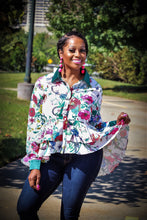 Blossom White Multi Color Floral Print Button Down Long Sleeve Top - A' LA' POSH Clothing