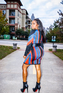 Wonder Woman Black Red Stripe Bandage Bodycon Sweater Dress - A' LA' POSH Clothing