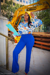 Saracha Royal Blue High Waist Pants - A' LA' POSH Clothing