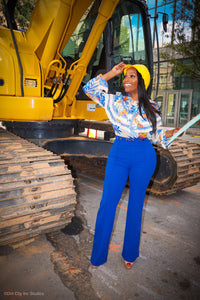 Saracha Royal Blue High Waist Pants - A' LA' POSH Clothing