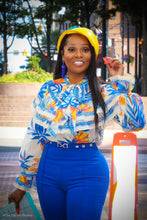 So Kate Multi Color Royal Blue Ivory Floral Print Ruffle Blouse - A' LA' POSH Clothing