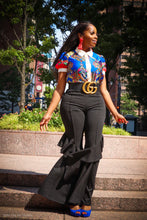 Ruffle Black High Waist Palazzo Bell Bottoms - A' LA' POSH Clothing