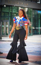 Ruffle Black High Waist Palazzo Bell Bottoms - A' LA' POSH Clothing