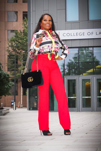 Classy Posh Red Stretch High Waist Pants - A' LA' POSH Clothing