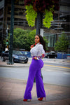 Saracha Purple High Waist Stretch Fit Pants - A' LA' POSH Clothing