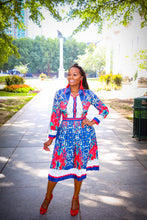 Daleyza Multi Color Print Long Sleeve Pleated Dress - A' LA' POSH Clothing