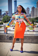 Posh Luxurie Pink & Blue Multi Color Mixed Print Satin Top - A' LA' POSH Clothing