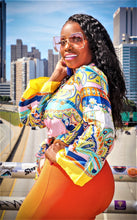 Posh Luxurie Pink & Blue Multi Color Mixed Print Satin Top - A' LA' POSH Clothing