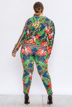 Kylie Navy Floral Print Stretch Fit Tracksuit (Curvy Posh) Plus - A' LA' POSH Clothing